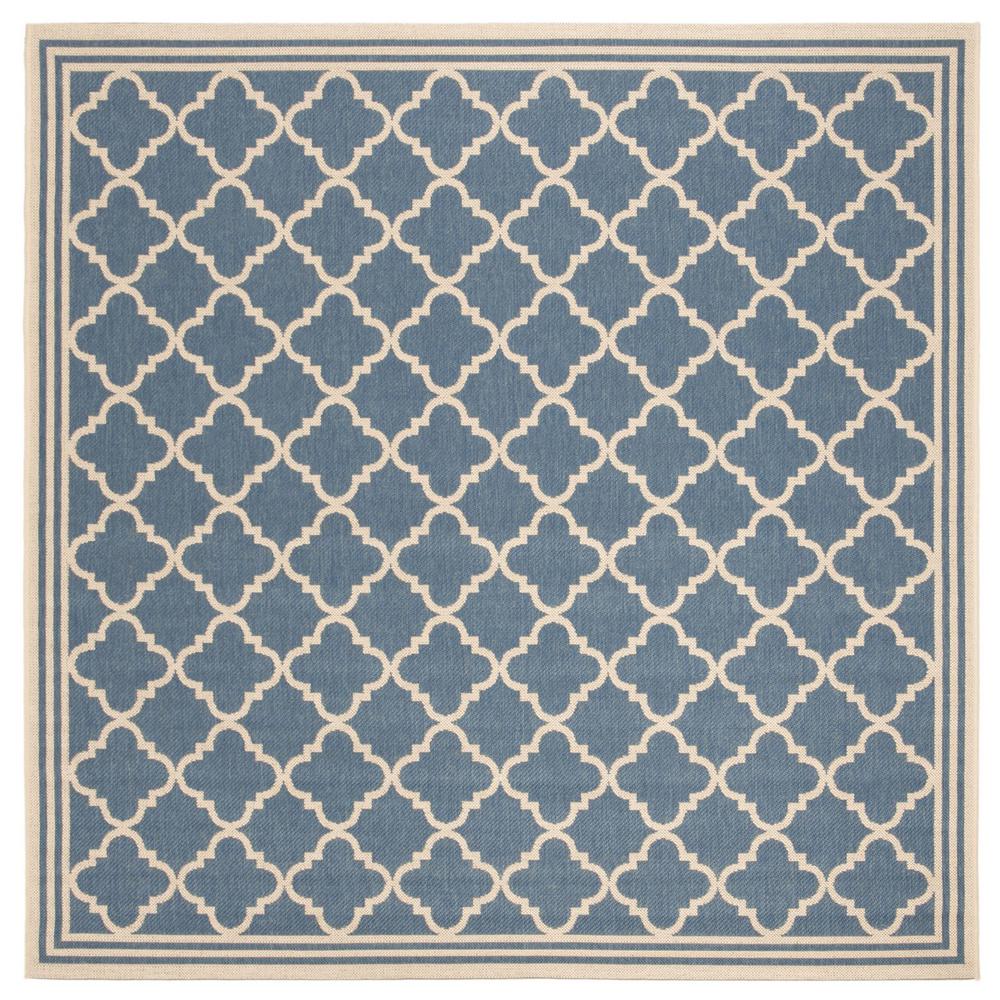 LINDEN 100, BLUE / CREME, 6'-7" X 6'-7" Square, Area Rug, LND121M-6SQ. Picture 1