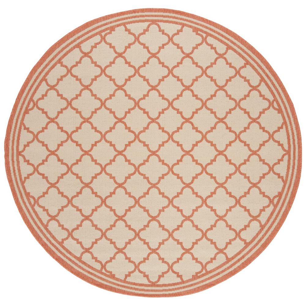 LINDEN 100, CREAM / RUST, 6'-7" X 6'-7" Round, Area Rug, LND121R-6R. Picture 1