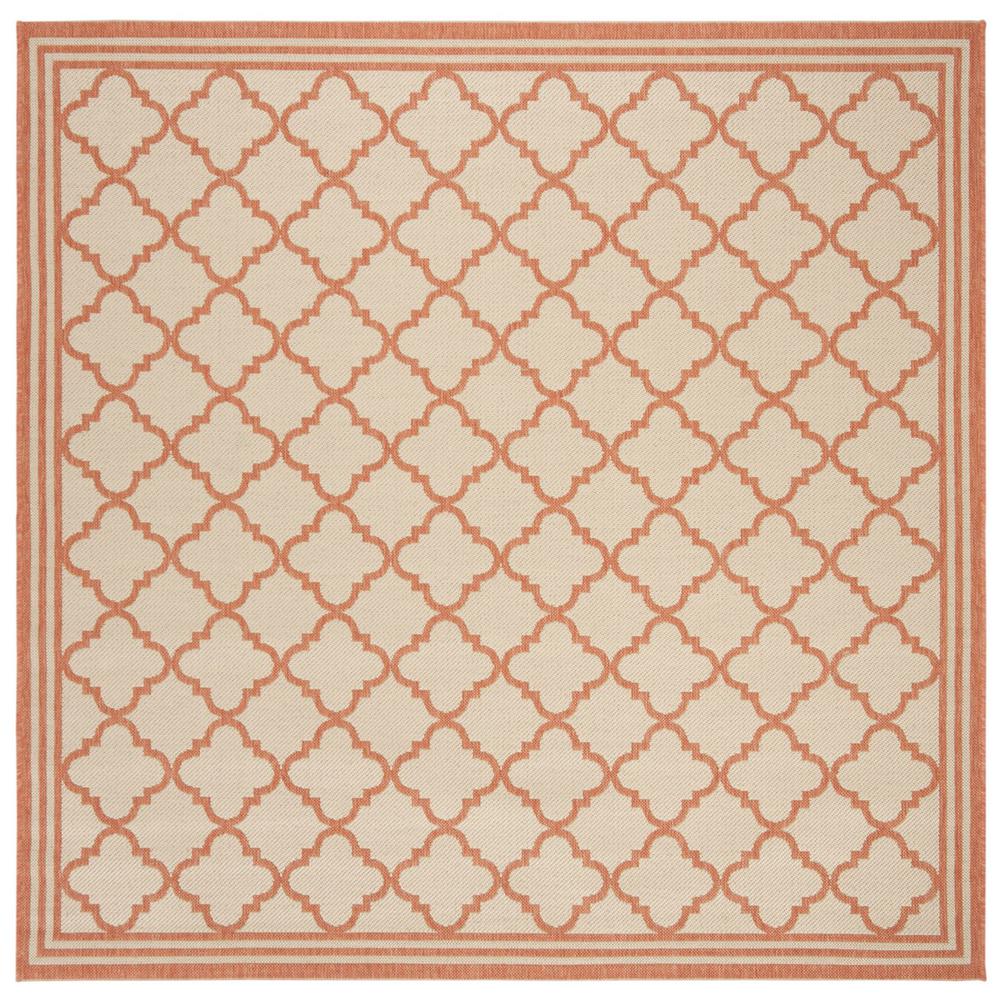 LINDEN 100, CREAM / RUST, 6'-7" X 6'-7" Square, Area Rug. Picture 1