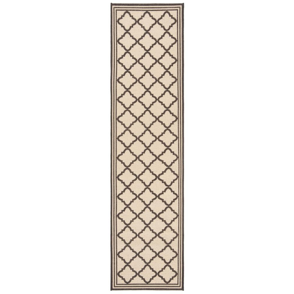 LINDEN 100, CREME / BROWN, 2' X 8', Area Rug, LND121U-28. Picture 1