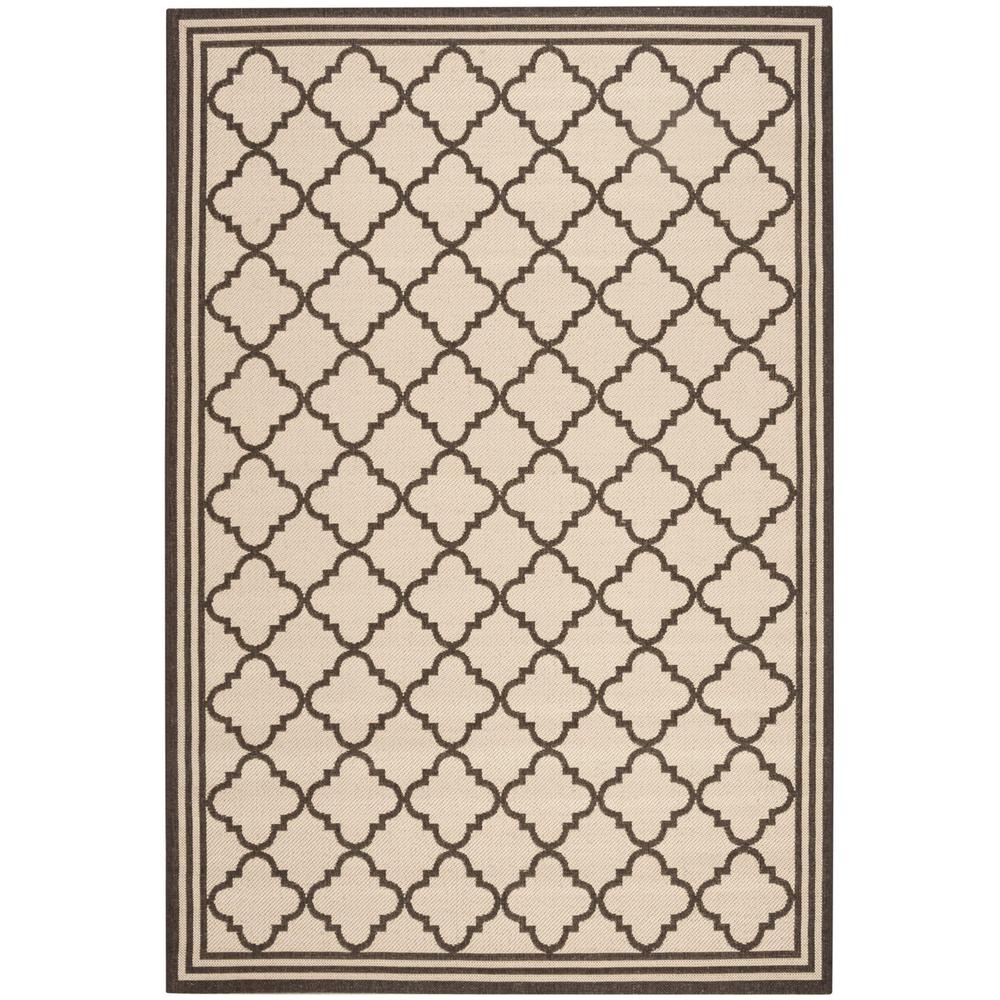 LINDEN 100, CREME / BROWN, 5'-1" X 7'-6", Area Rug, LND121U-5. Picture 1