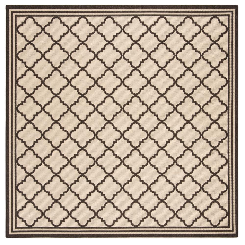 LINDEN 100, CREME / BROWN, 6'-7" X 6'-7" Square, Area Rug, LND121U-6SQ. Picture 1