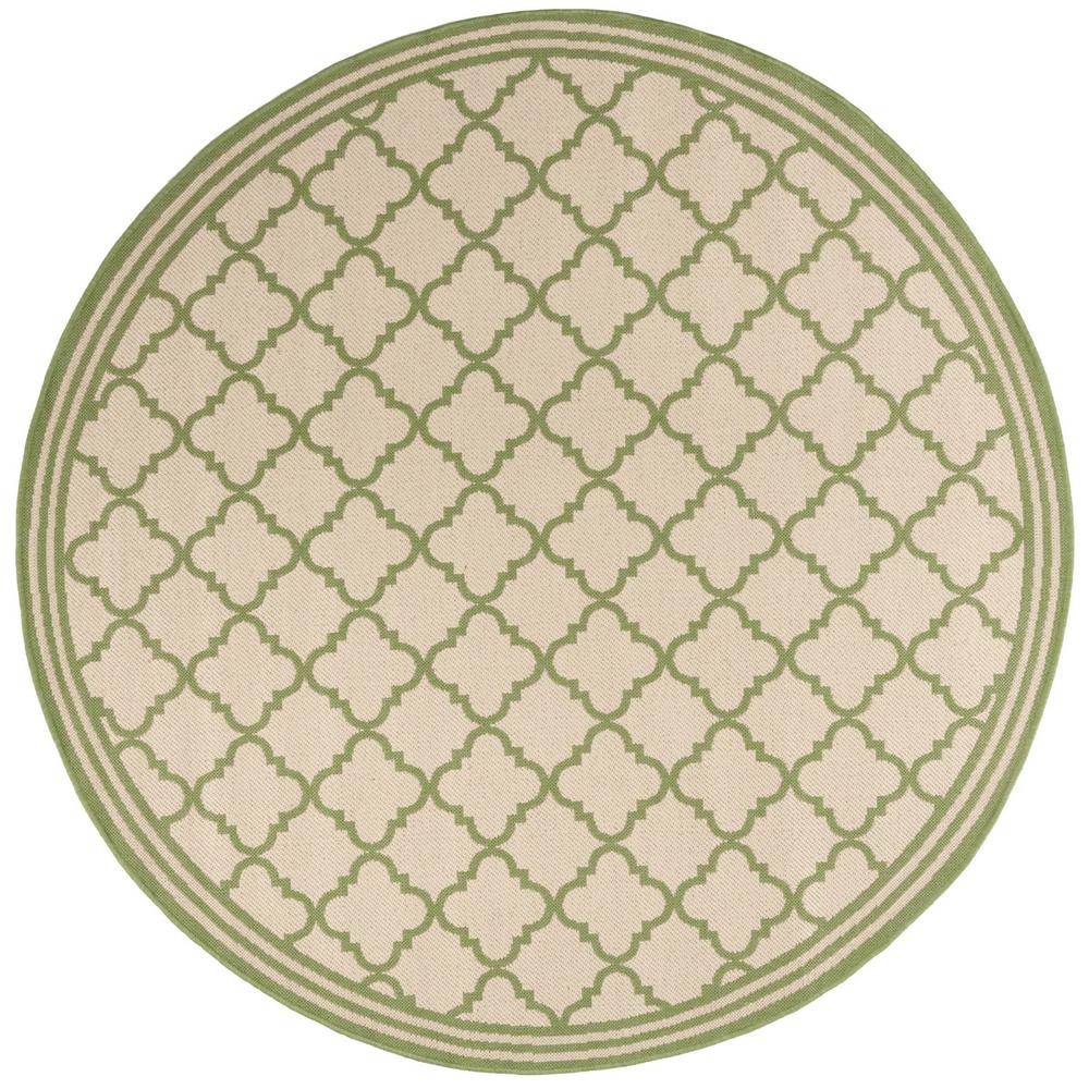 LINDEN 100, CREAM / OLIVE, 6'-7" X 6'-7" Round, Area Rug, LND121V-6R. Picture 1