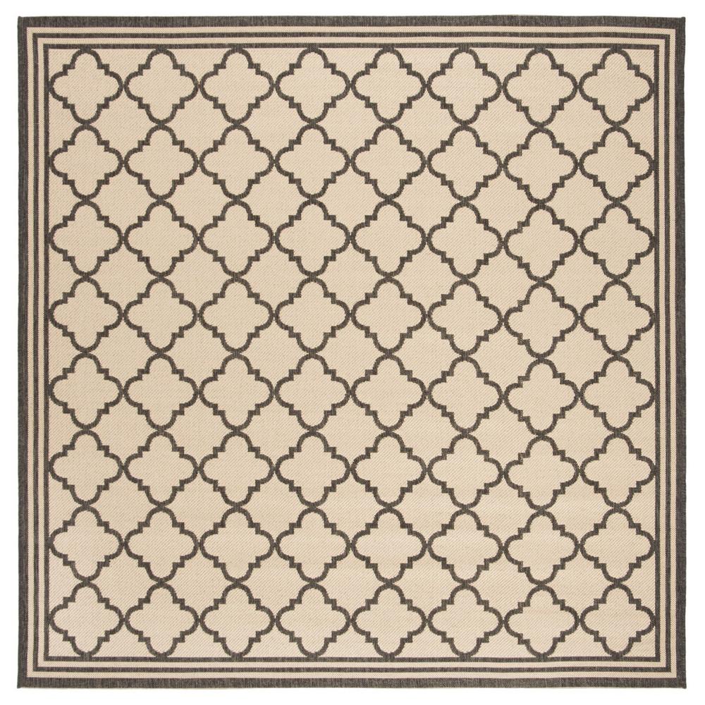LINDEN 100, CREME / BLACK, 6'-7" X 6'-7" Square, Area Rug, LND121Z-6SQ. Picture 1
