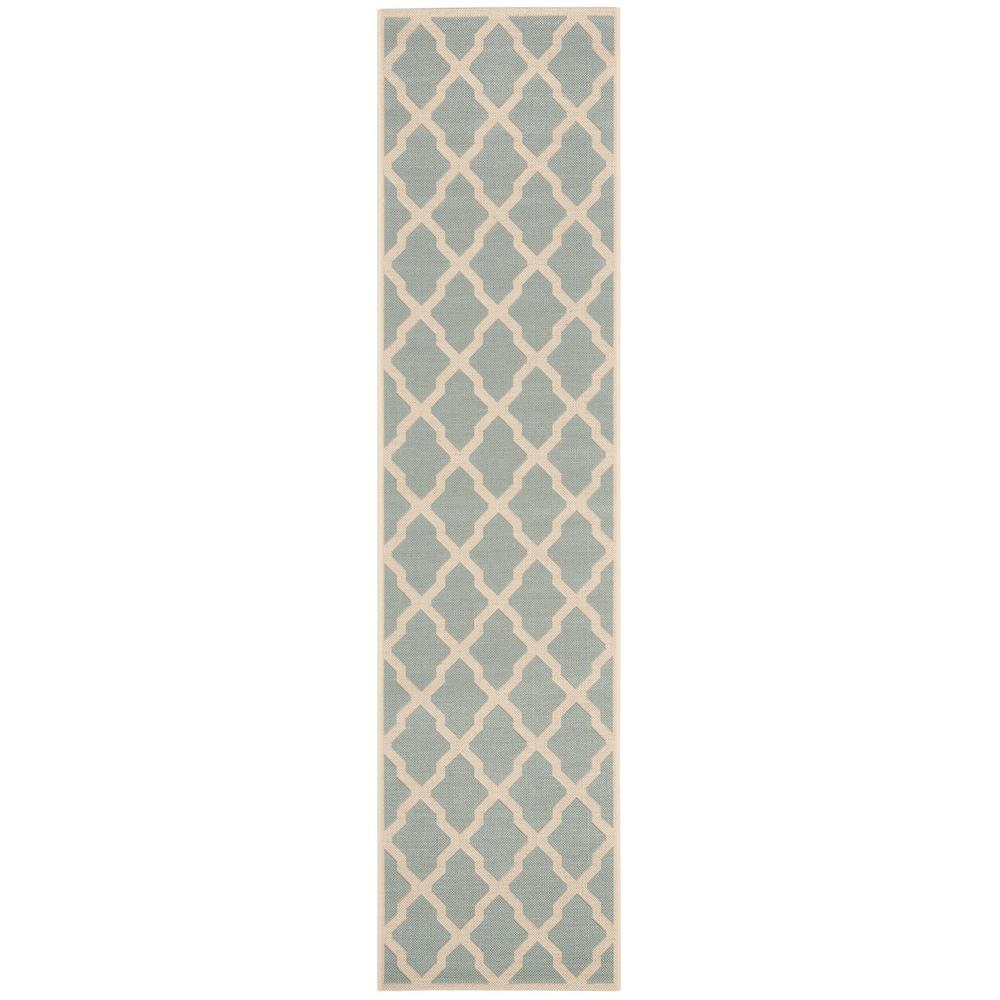 LINDEN 100, AQUA / CREAM, 2' X 8', Area Rug, LND122K-28. Picture 1