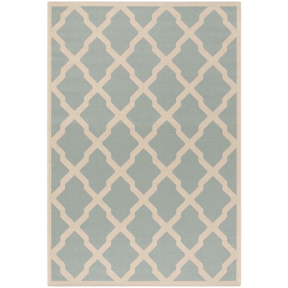 LINDEN 100, AQUA / CREAM, 5'-1" X 7'-6", Area Rug, LND122K-5. Picture 1
