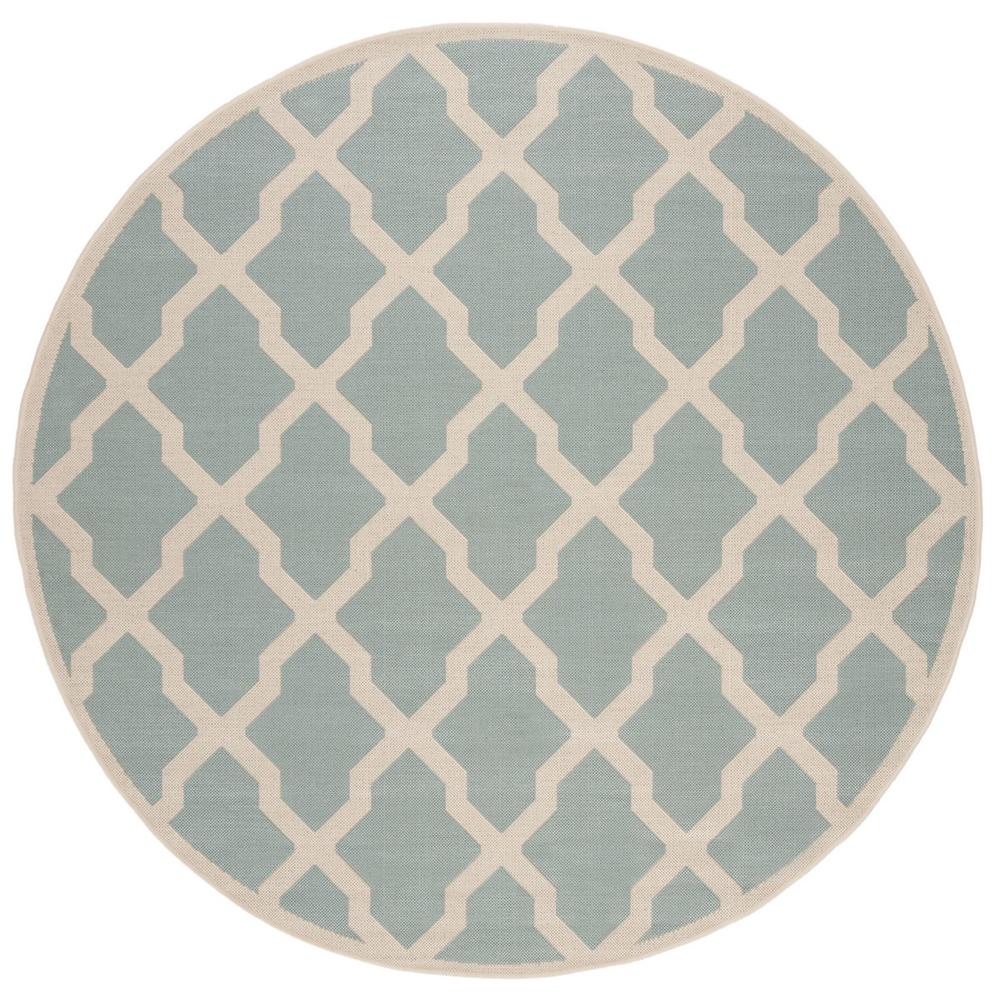 LINDEN 100, AQUA / CREAM, 6'-7" X 6'-7" Round, Area Rug, LND122K-6R. Picture 1