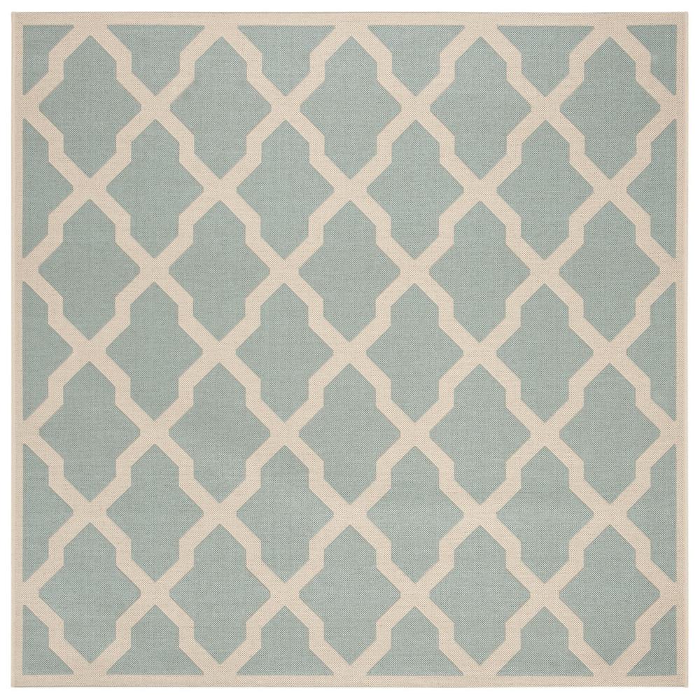 LINDEN 100, AQUA / CREAM, 6'-7" X 6'-7" Square, Area Rug, LND122K-6SQ. Picture 1
