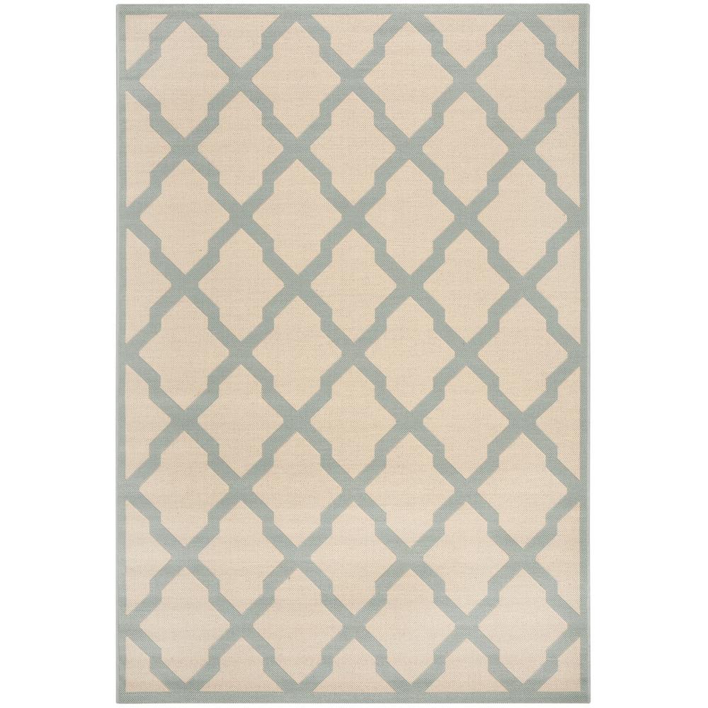 LINDEN 100, CREAM / AQUA, 5'-1" X 7'-6", Area Rug, LND122L-5. Picture 1