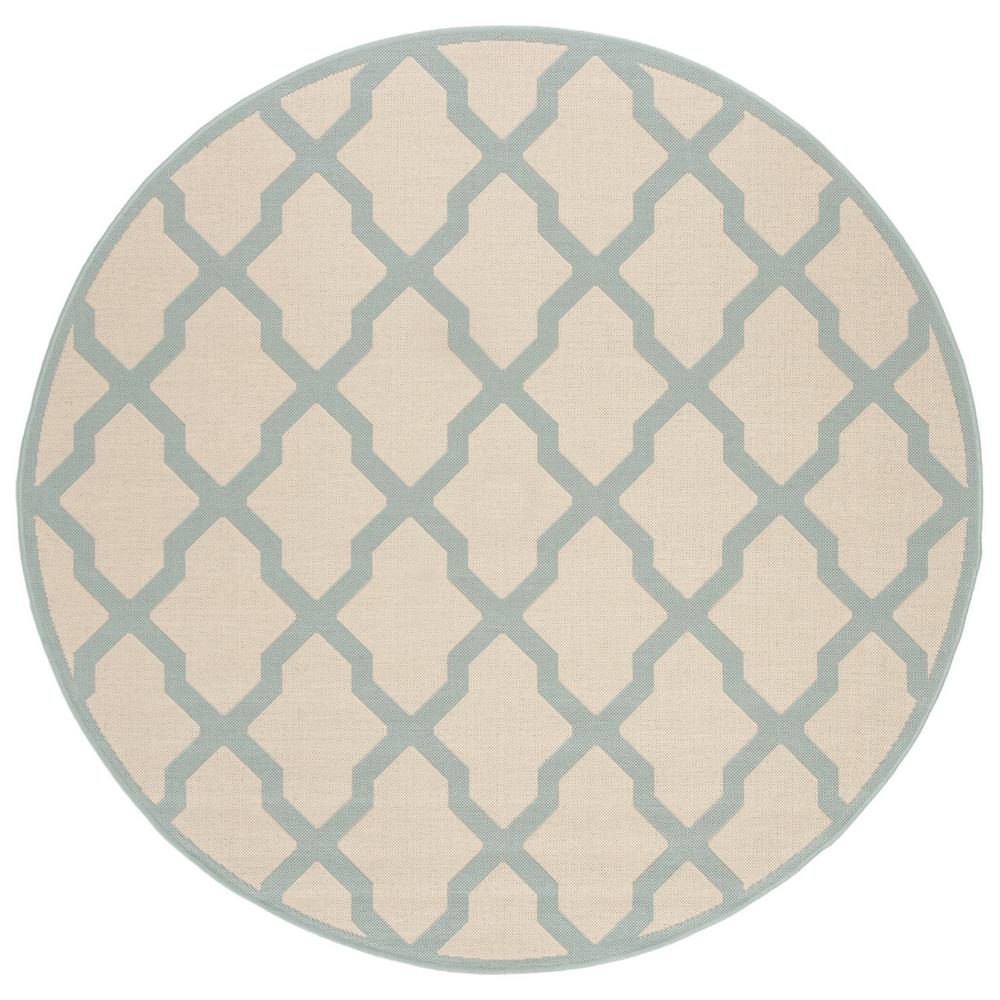 LINDEN 100, CREAM / AQUA, 6'-7" X 6'-7" Round, Area Rug, LND122L-6R. Picture 1