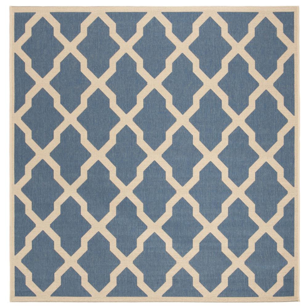 LINDEN 100, BLUE / CREME, 6'-7" X 6'-7" Square, Area Rug, LND122M-6SQ. Picture 1