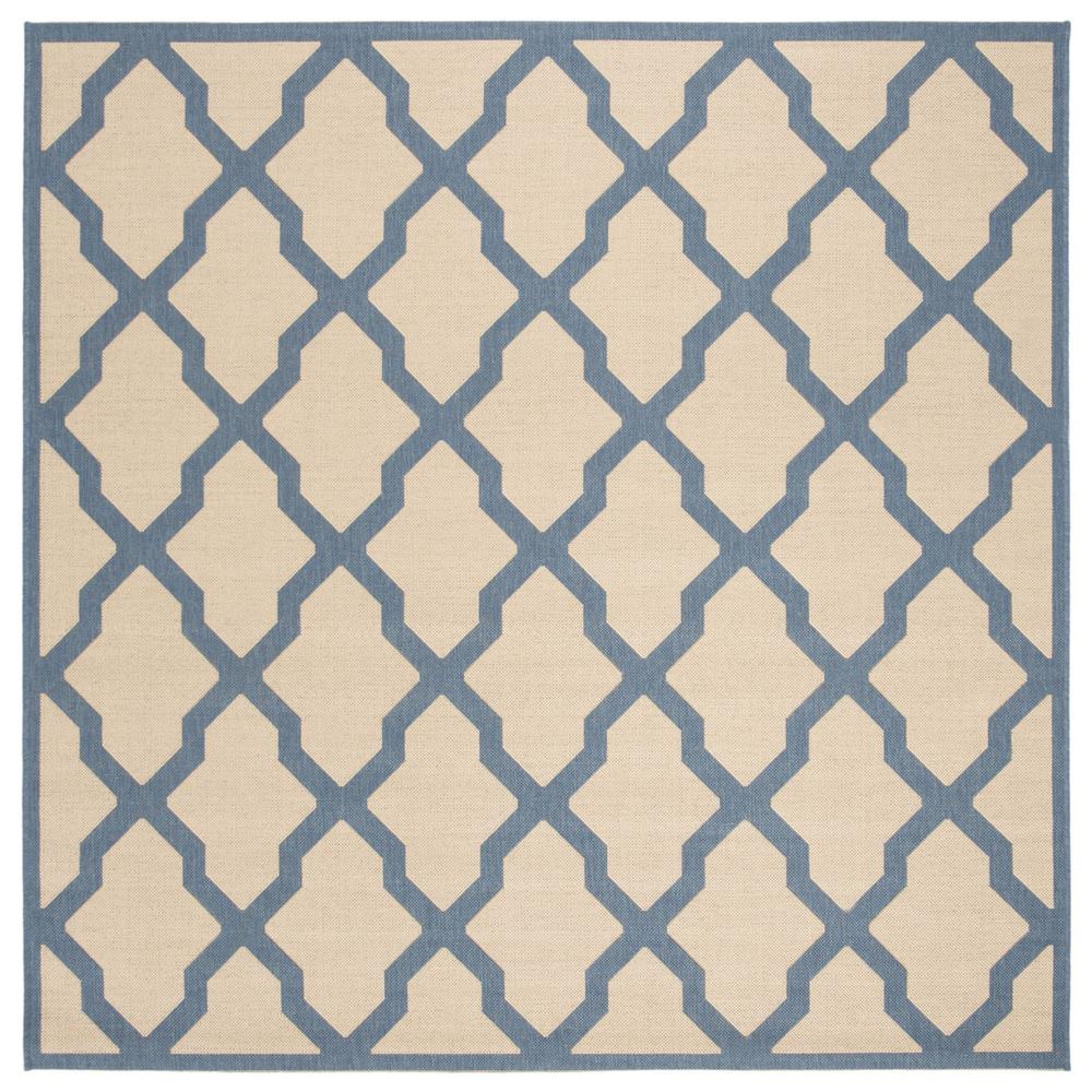 LINDEN 100, CREAM / BLUE, 6'-7" X 6'-7" Square, Area Rug, LND122N-6SQ. Picture 1