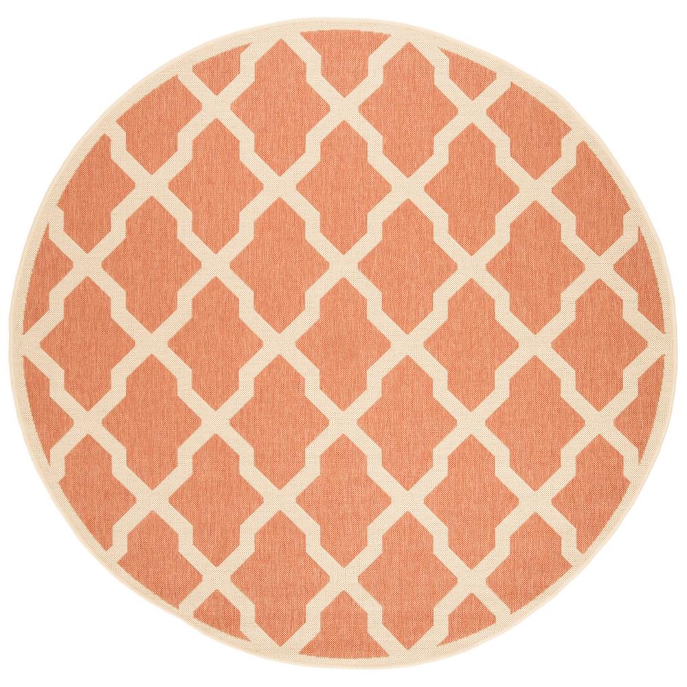 LINDEN 100, RUST / CREME, 6'-7" X 6'-7" Round, Area Rug, LND122P-6R. Picture 1