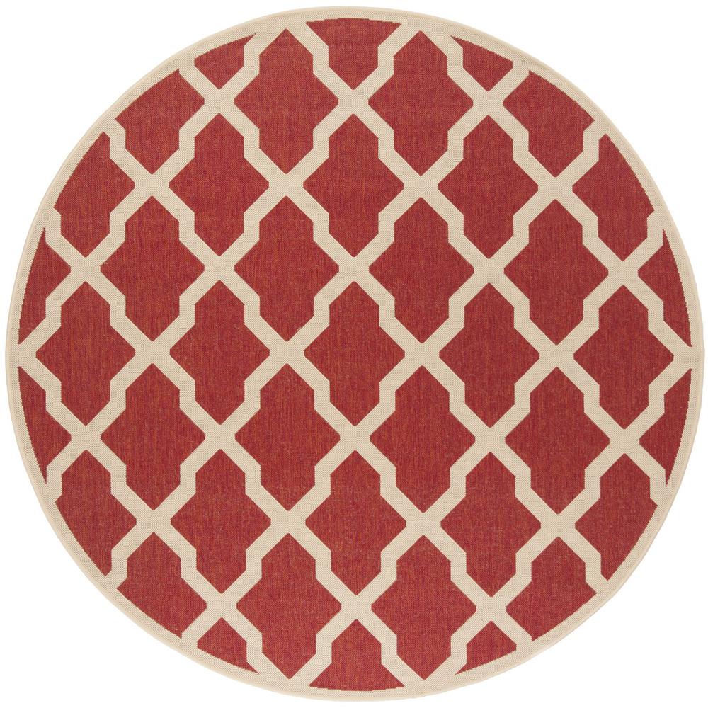 LINDEN 100, RED / CREME, 6'-7" X 6'-7" Round, Area Rug, LND122Q-6R. Picture 1
