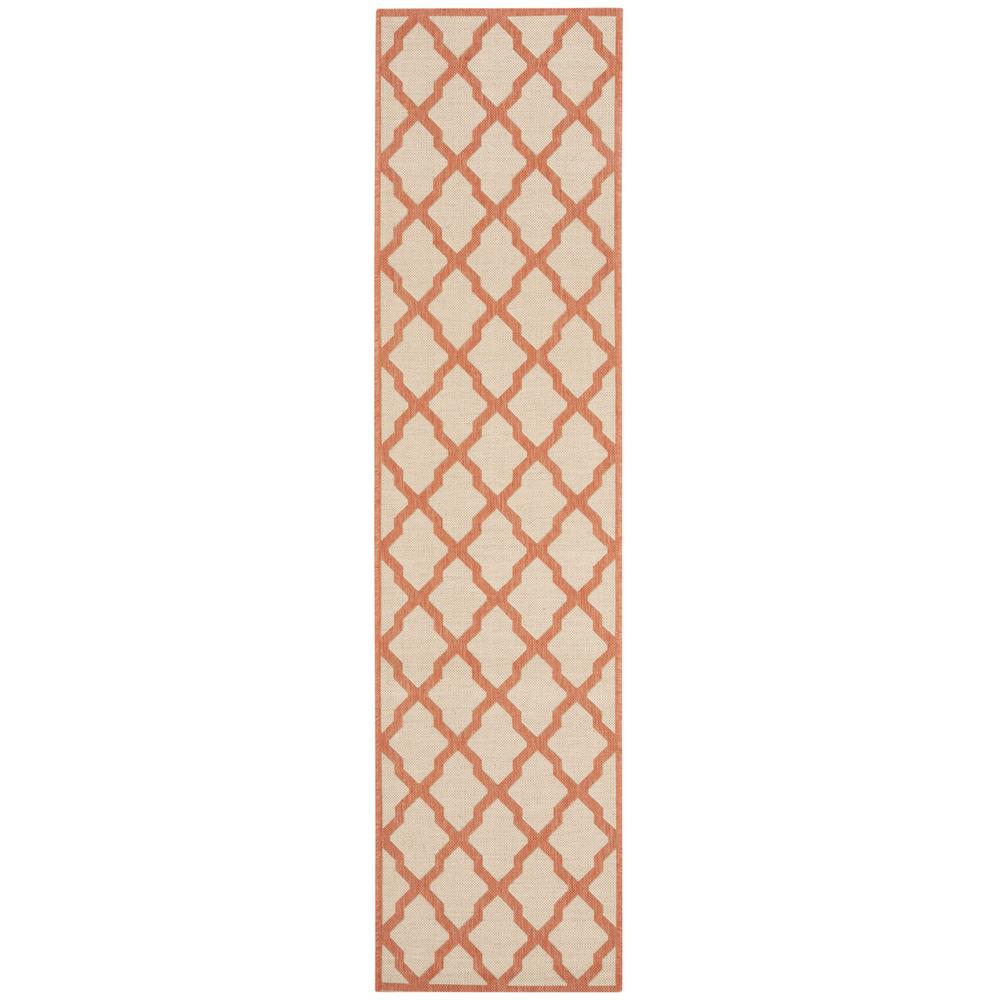 LINDEN 100, CREAM / RUST, 2' X 8', Area Rug, LND122R-28. Picture 1