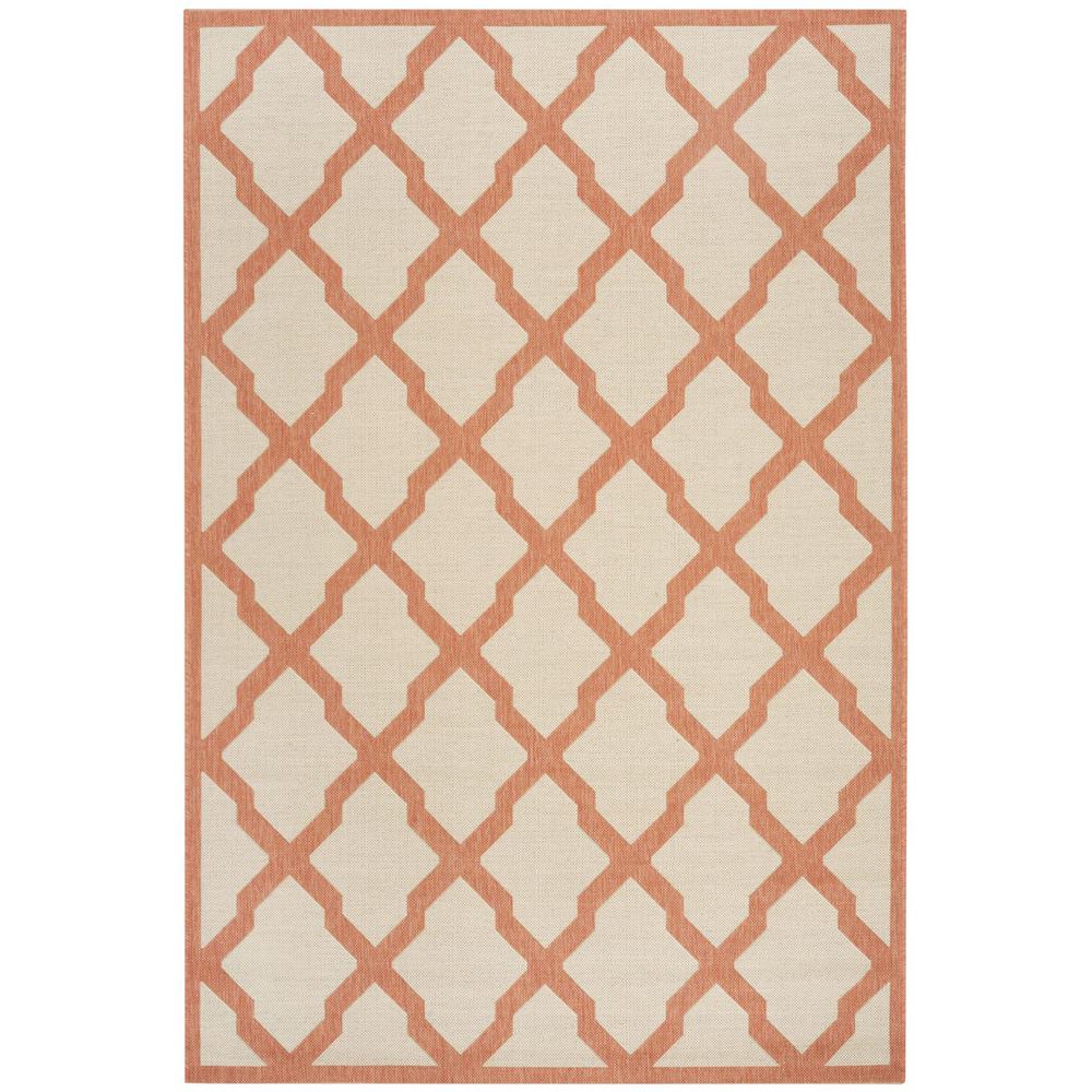 LINDEN 100, CREAM / RUST, 5'-1" X 7'-6", Area Rug, LND122R-5. Picture 1