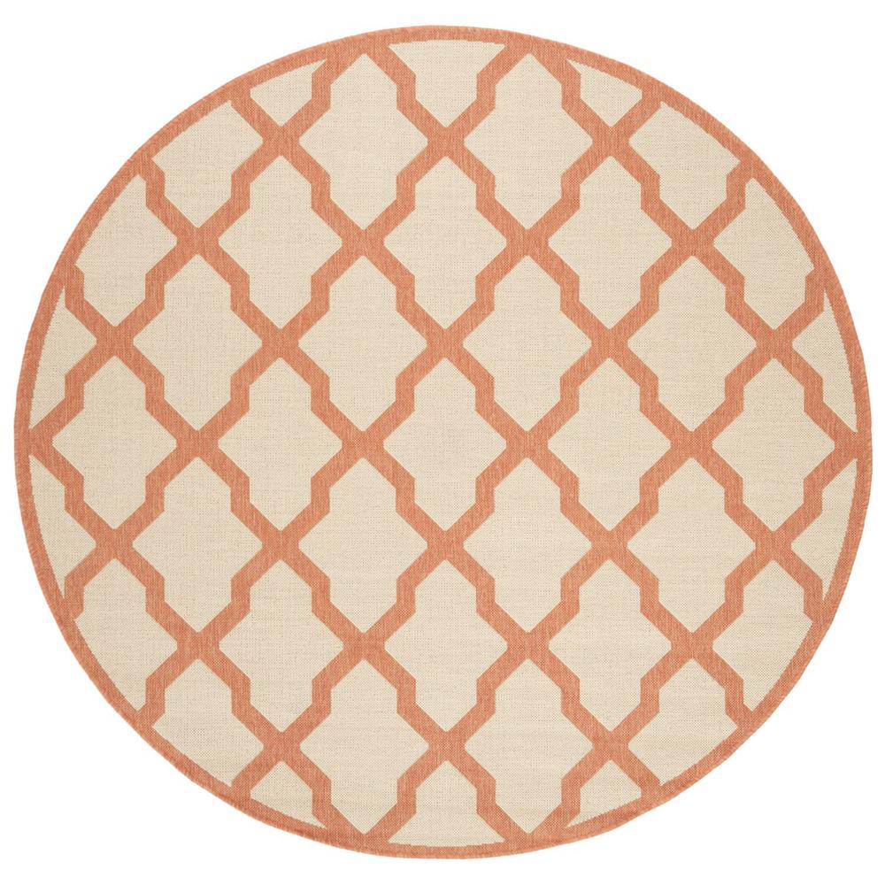 LINDEN 100, CREAM / RUST, 6'-7" X 6'-7" Round, Area Rug, LND122R-6R. Picture 1