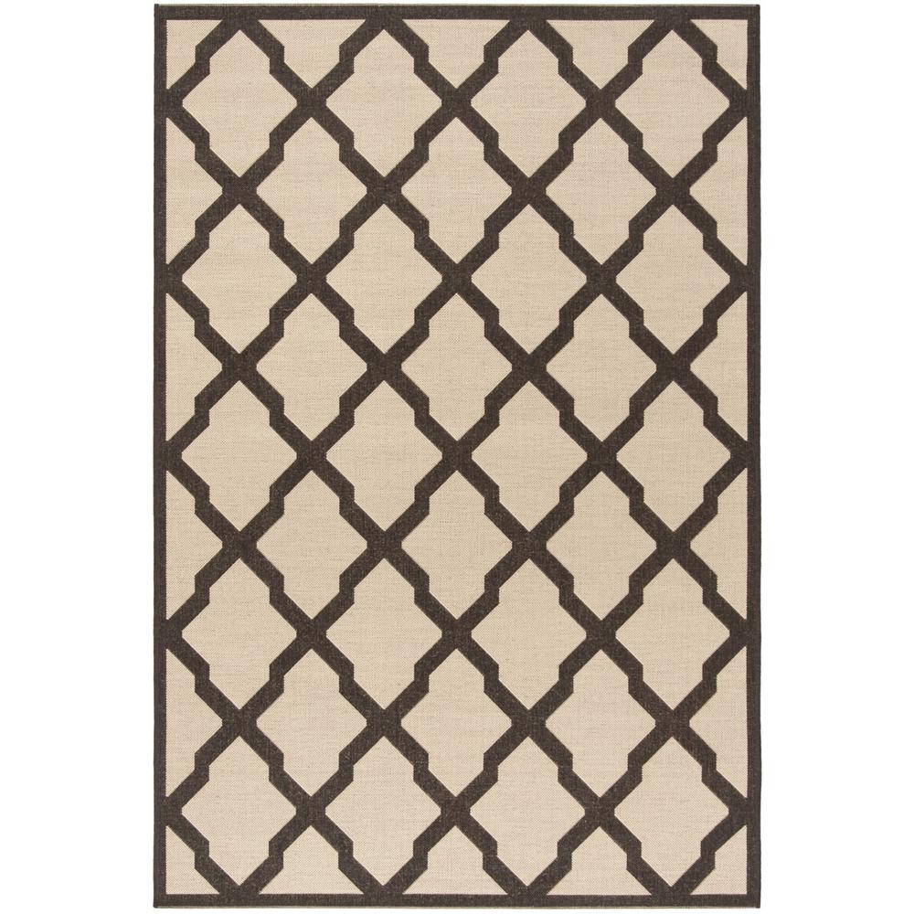 LINDEN 100, CREME / BROWN, 5'-1" X 7'-6", Area Rug, LND122U-5. Picture 1