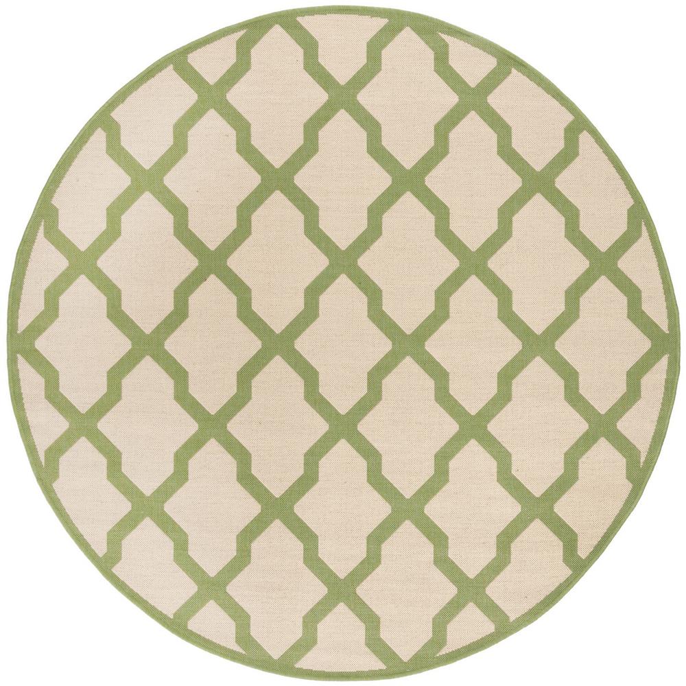 LINDEN 100, CREAM / OLIVE, 6'-7" X 6'-7" Round, Area Rug, LND122V-6R. Picture 1