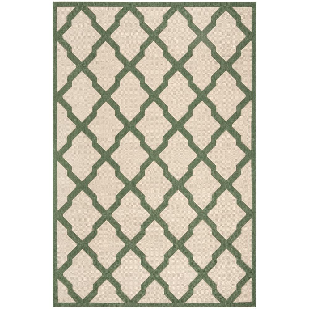 LINDEN 100, CREAM / GREEN, 5'-1" X 7'-6", Area Rug, LND122W-5. Picture 1