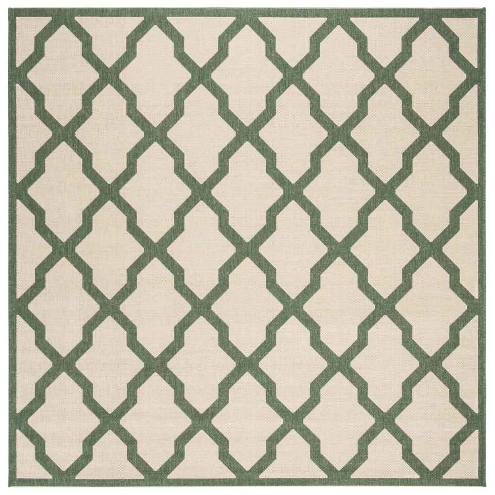 LINDEN 100, CREAM / GREEN, 6'-7" X 6'-7" Square, Area Rug, LND122W-6SQ. Picture 1
