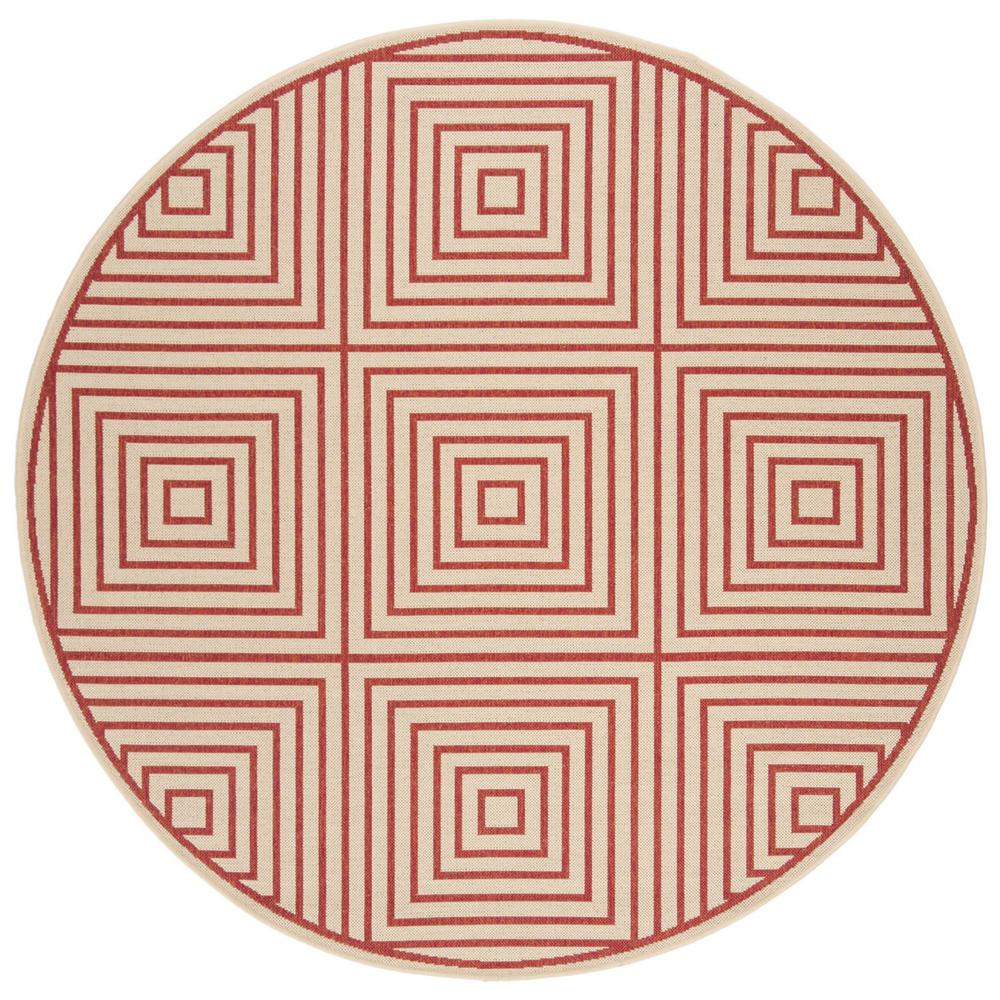 LINDEN 100, RED / CREME, 6'-7" X 6'-7" Round, Area Rug, LND123Q-6R. Picture 1
