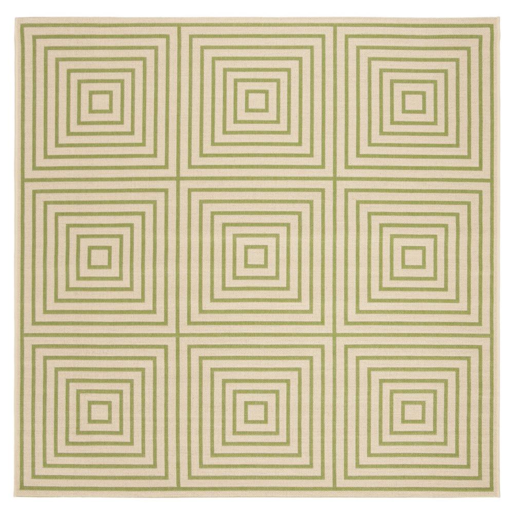 LINDEN 100, CREAM / OLIVE, 6'-7" X 6'-7" Square, Area Rug, LND123V-6SQ. Picture 1