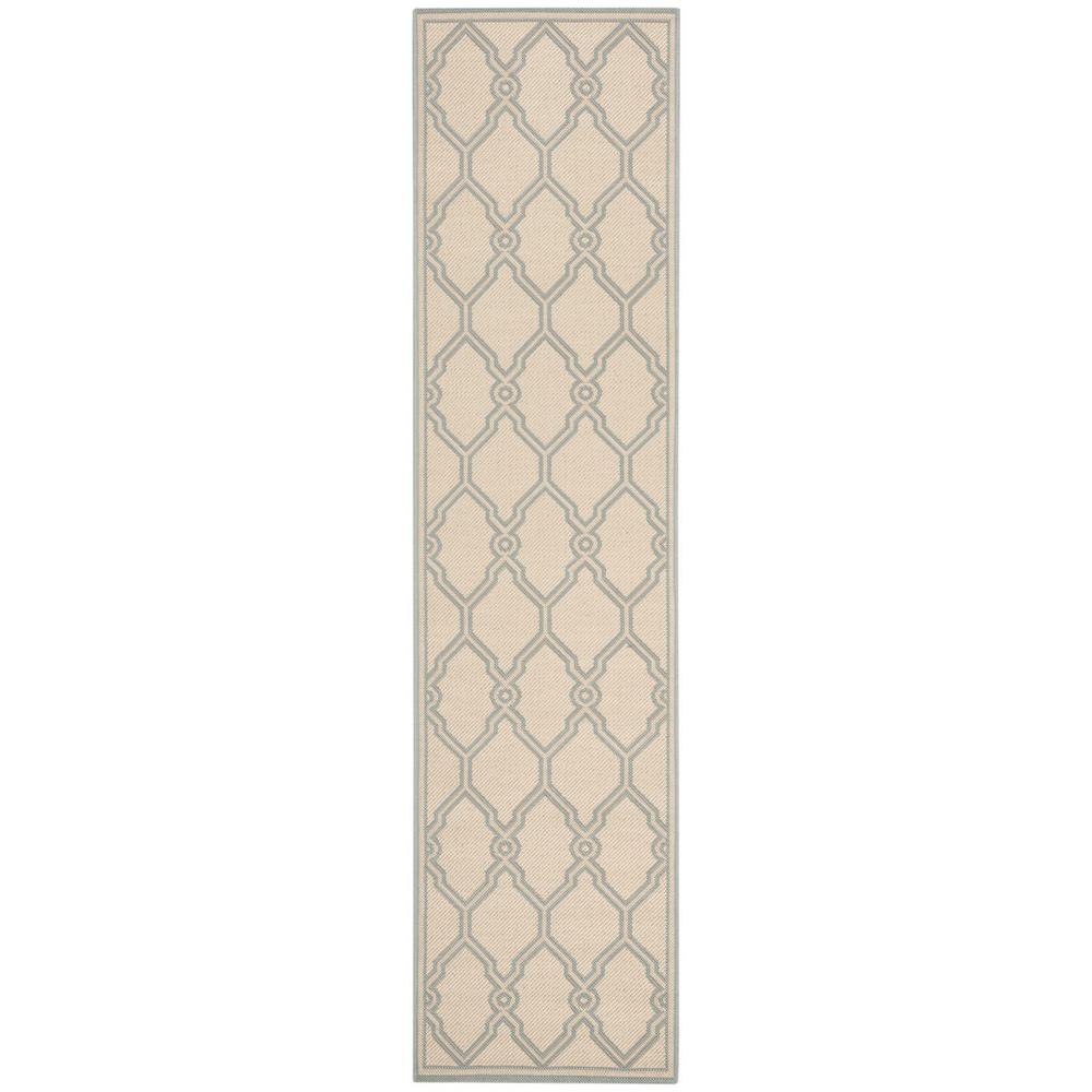 LINDEN 100, CREAM / AQUA, 2' X 8', Area Rug, LND124L-28. Picture 1