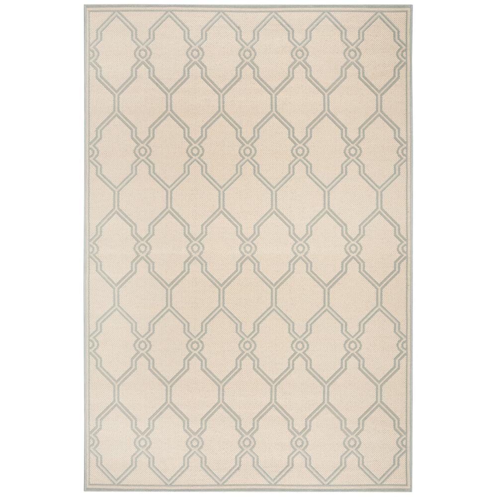 LINDEN 100, CREAM / AQUA, 5'-1" X 7'-6", Area Rug, LND124L-5. Picture 1