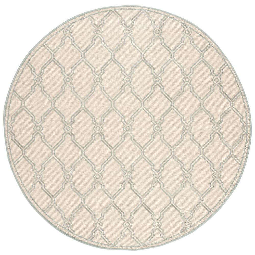 LINDEN 100, CREAM / AQUA, 6'-7" X 6'-7" Round, Area Rug, LND124L-6R. Picture 1