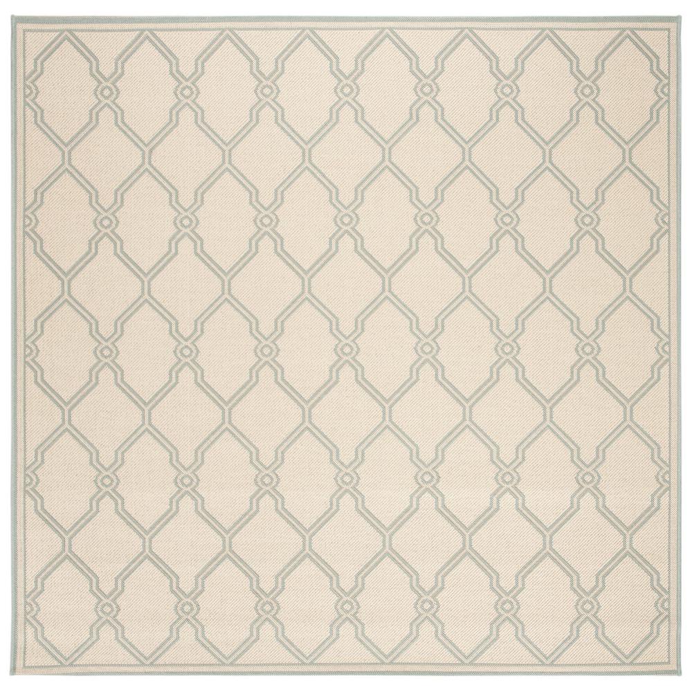LINDEN 100, CREAM / AQUA, 6'-7" X 6'-7" Square, Area Rug, LND124L-6SQ. Picture 1