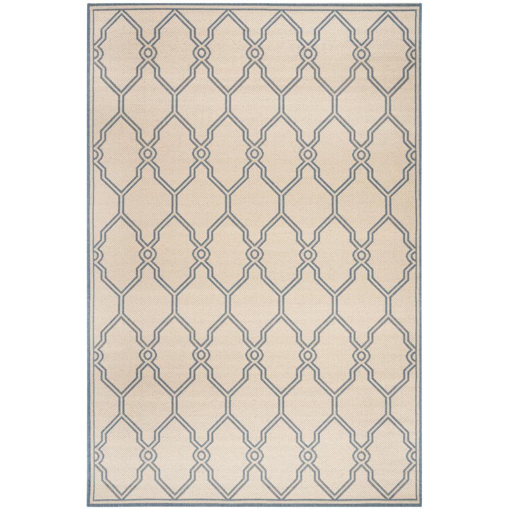 LINDEN 100, CREAM / BLUE, 5'-1" X 7'-6", Area Rug, LND124N-5. Picture 1