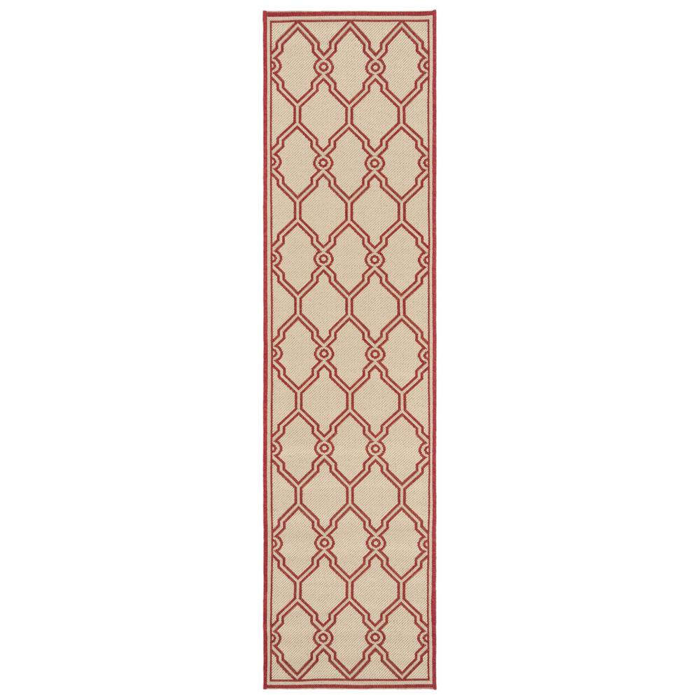 LINDEN 100, RED / CREME, 2' X 8', Area Rug, LND124Q-28. Picture 1