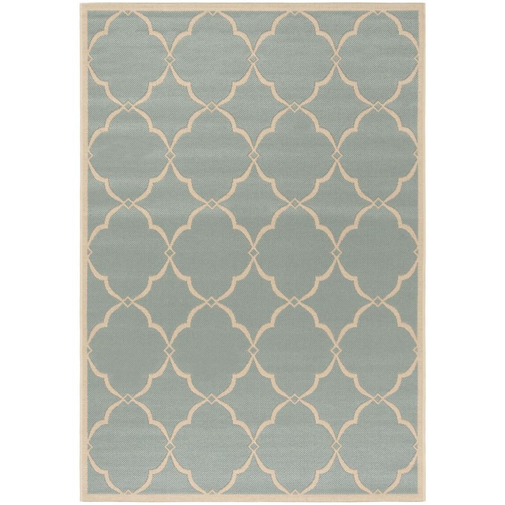 LINDEN 100, AQUA / CREAM, 5'-1" X 7'-6", Area Rug, LND125K-5. Picture 1