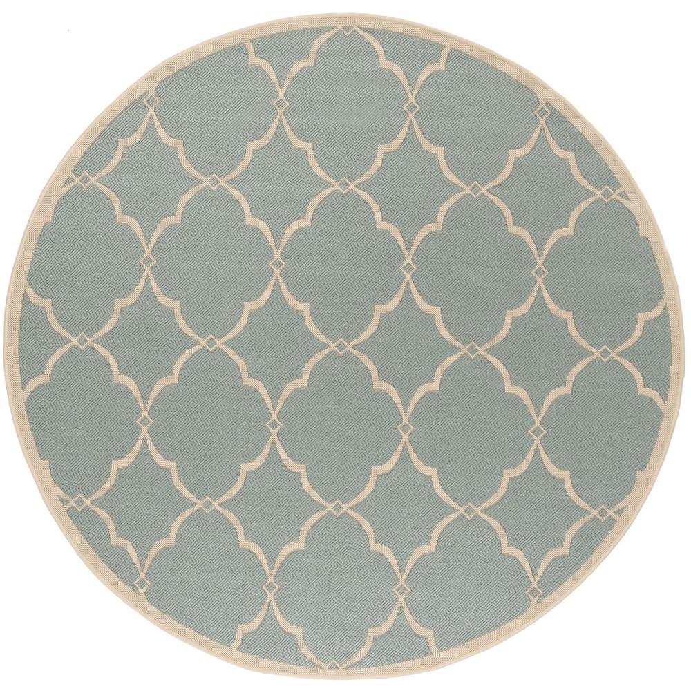LINDEN 100, AQUA / CREAM, 6'-7" X 6'-7" Round, Area Rug, LND125K-6R. Picture 1