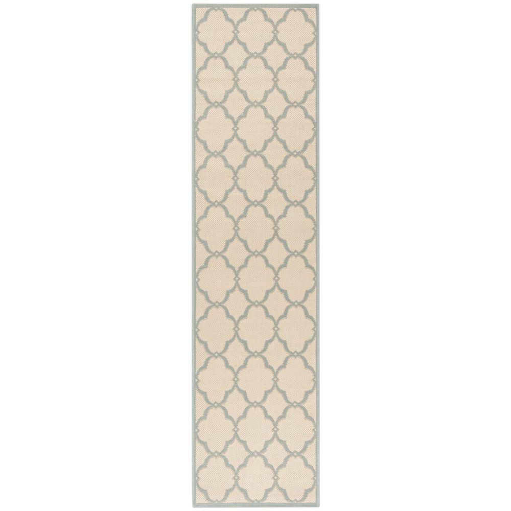 LINDEN 100, CREAM / AQUA, 2' X 8', Area Rug, LND125L-28. Picture 1