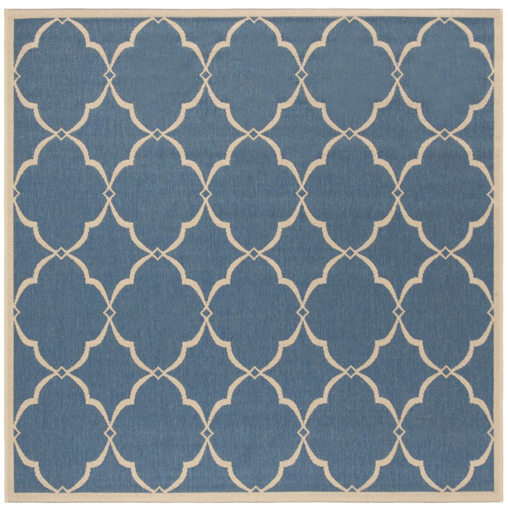 LINDEN 100, BLUE / CREME, 6'-7" X 6'-7" Square, Area Rug, LND125M-6SQ. Picture 1