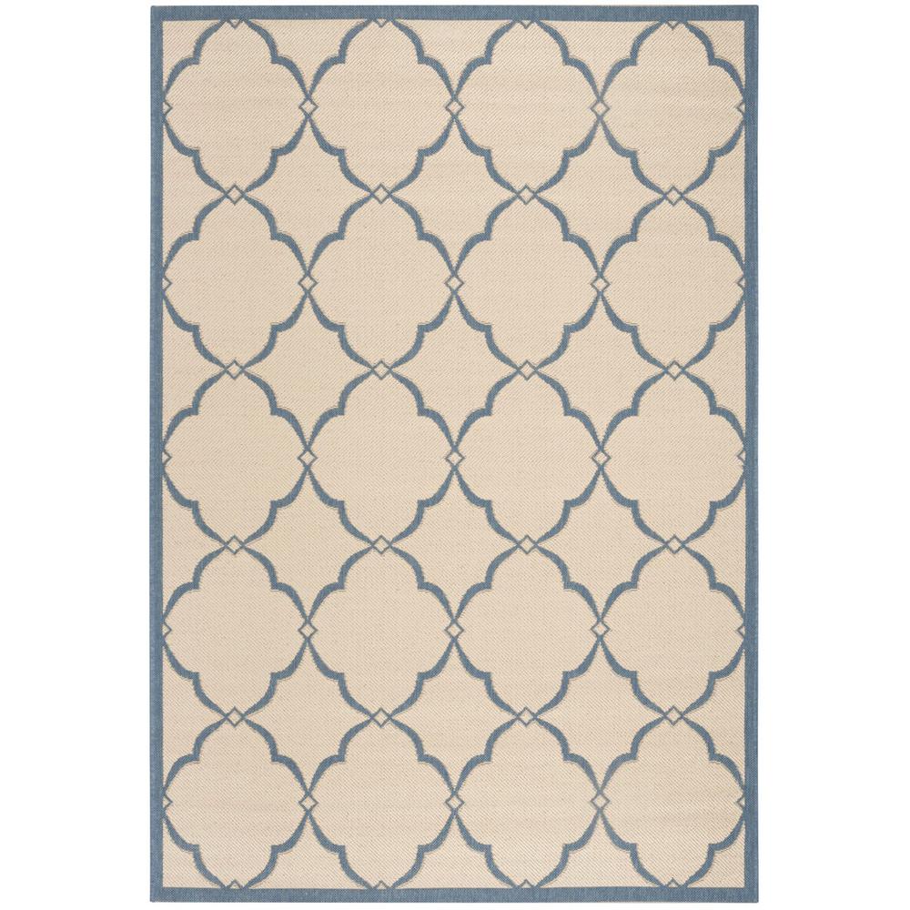 LINDEN 100, CREAM / BLUE, 5'-1" X 7'-6", Area Rug, LND125N-5. Picture 1