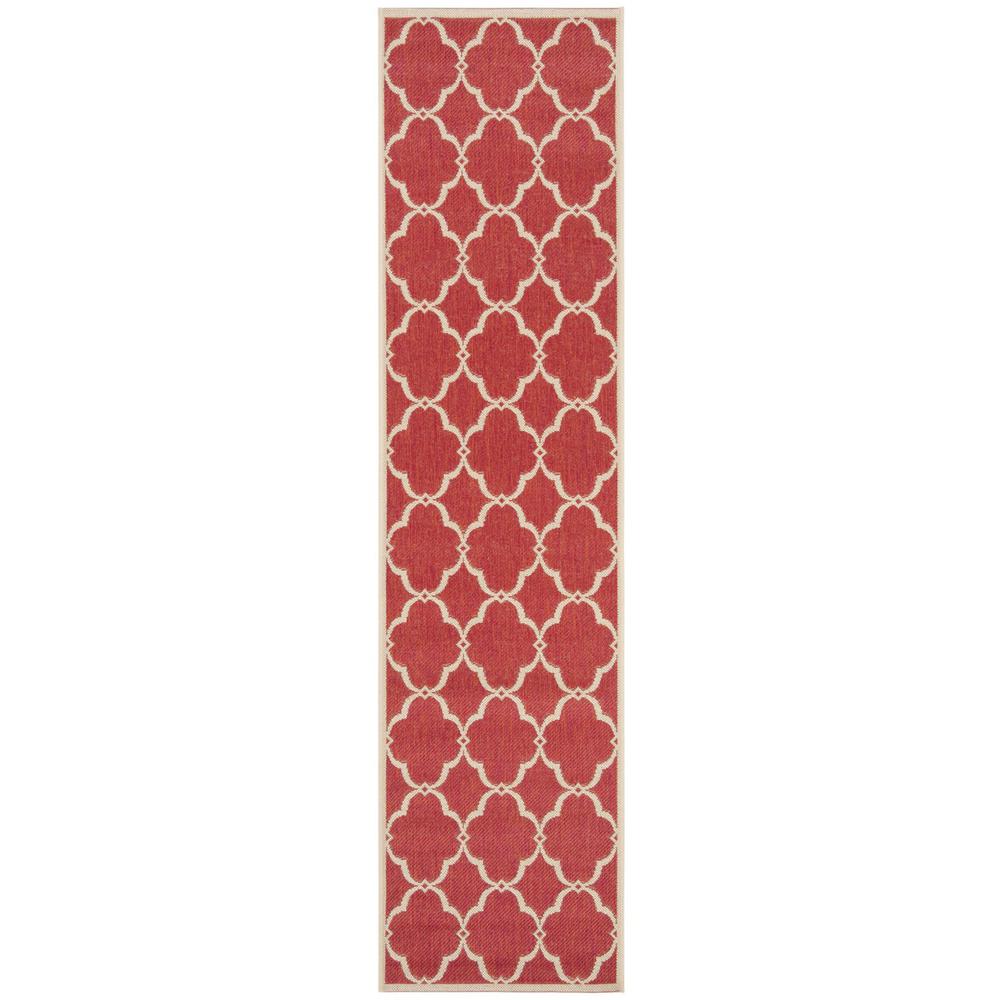 LINDEN 100, RED / CREME, 2' X 8', Area Rug, LND125Q-28. Picture 1