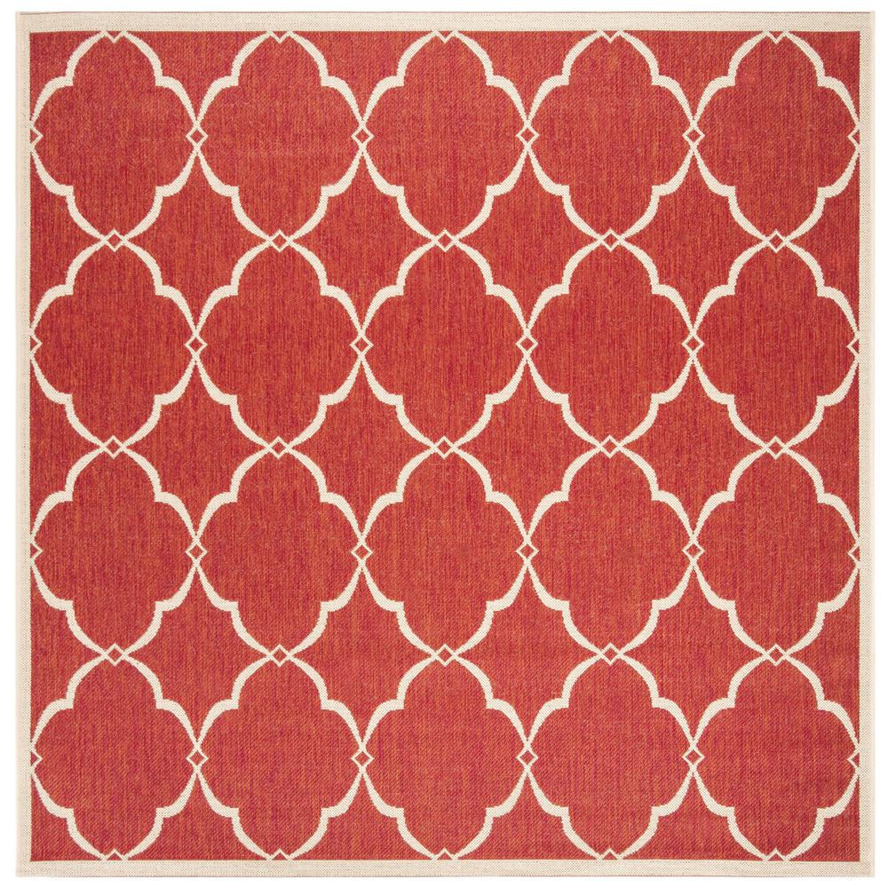 LINDEN 100, RED / CREME, 6'-7" X 6'-7" Square, Area Rug, LND125Q-6SQ. Picture 1