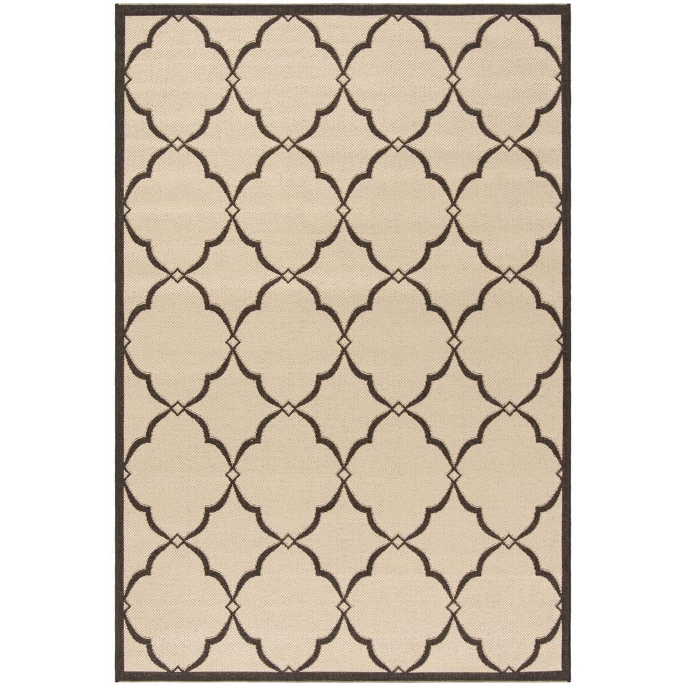 LINDEN 100, CREME / BROWN, 5'-1" X 7'-6", Area Rug, LND125U-5. Picture 1