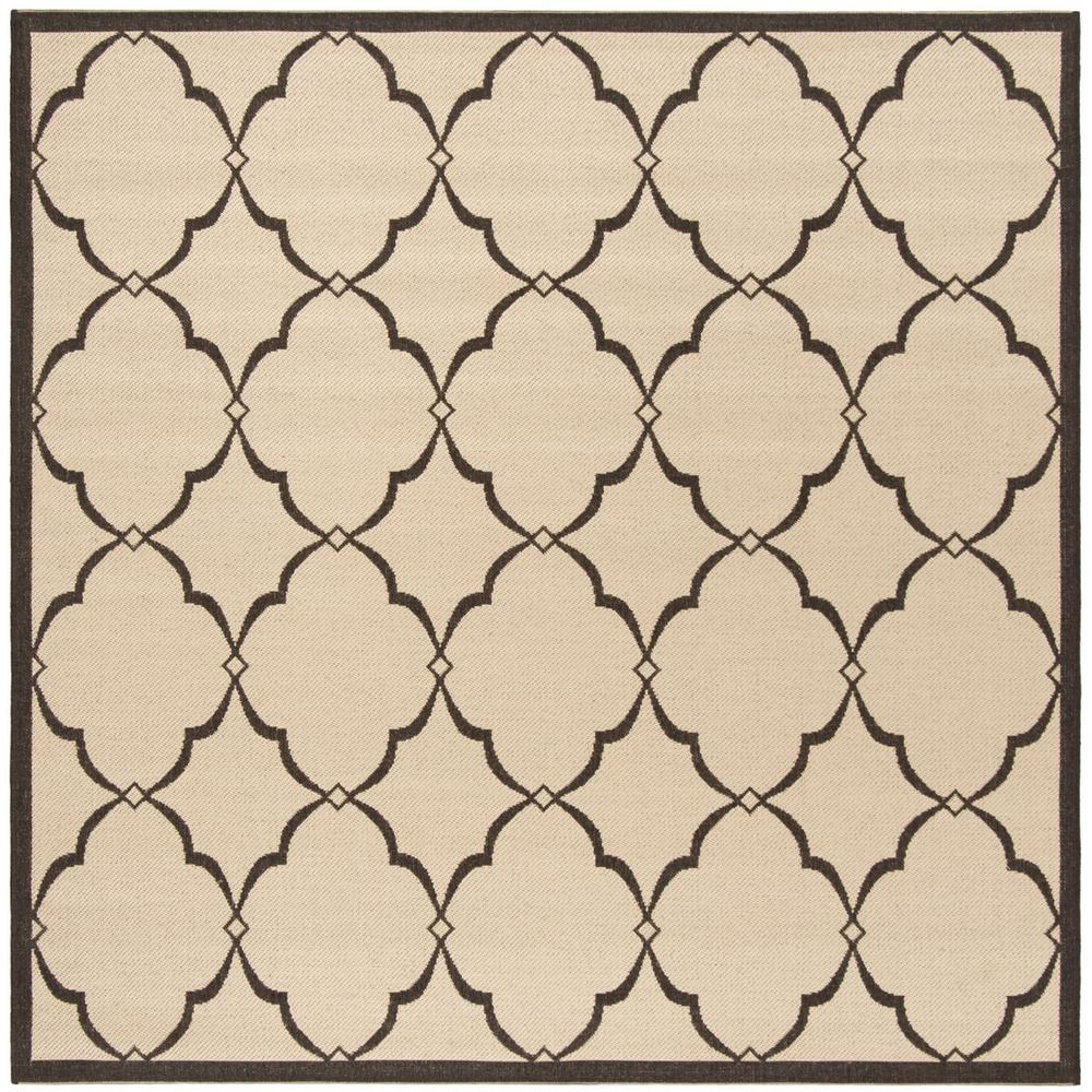 LINDEN 100, CREME / BROWN, 6'-7" X 6'-7" Square, Area Rug, LND125U-6SQ. Picture 1