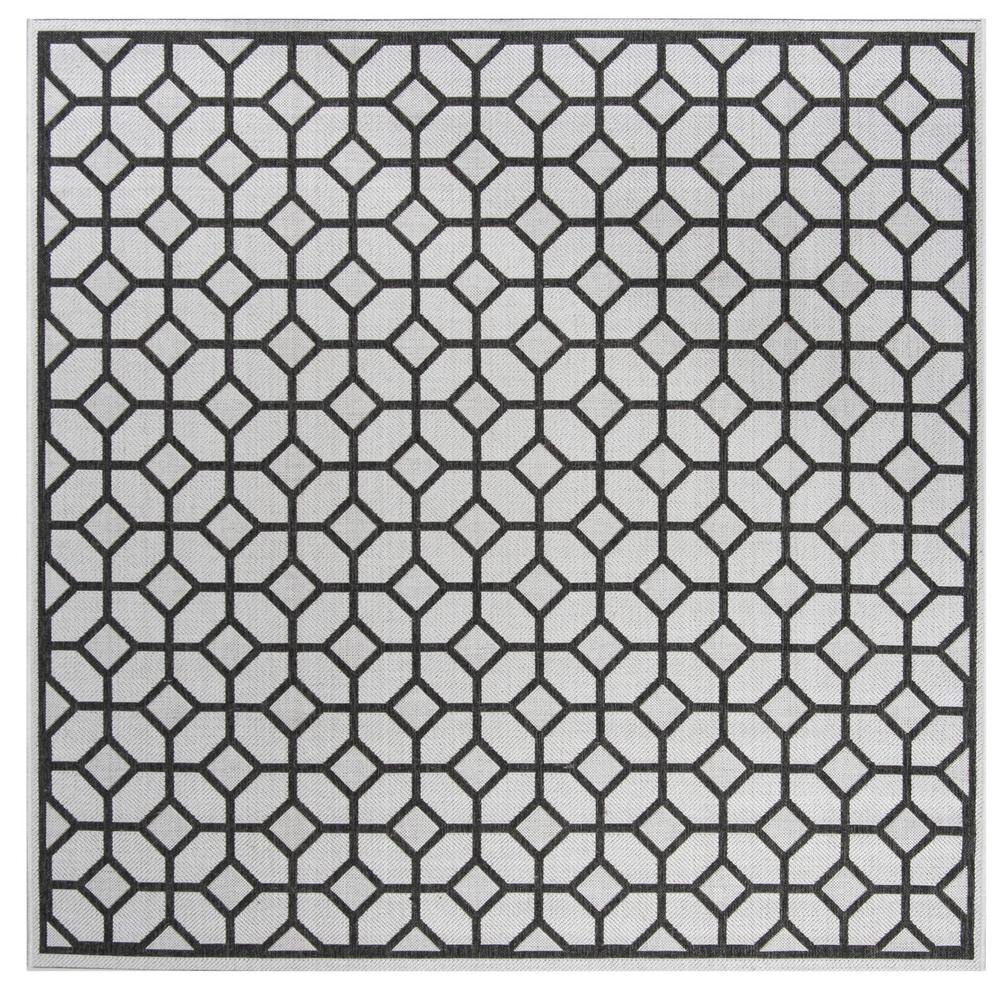 LINDEN 100, LIGHT GREY / CHARCOAL, 6'-7" X 6'-7" Square, Area Rug, LND127A-6SQ. Picture 1