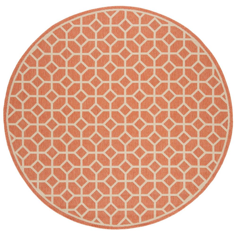 LINDEN 100, RUST / CREME, 6'-7" X 6'-7" Round, Area Rug, LND127P-6R. Picture 1