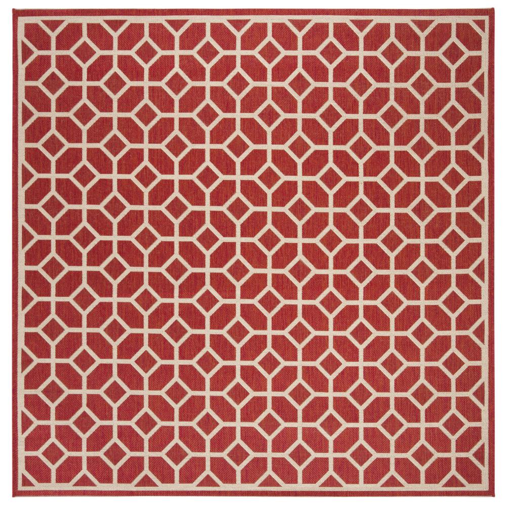 LINDEN 100, RED / CREME, 6'-7" X 6'-7" Square, Area Rug, LND127Q-6SQ. Picture 1
