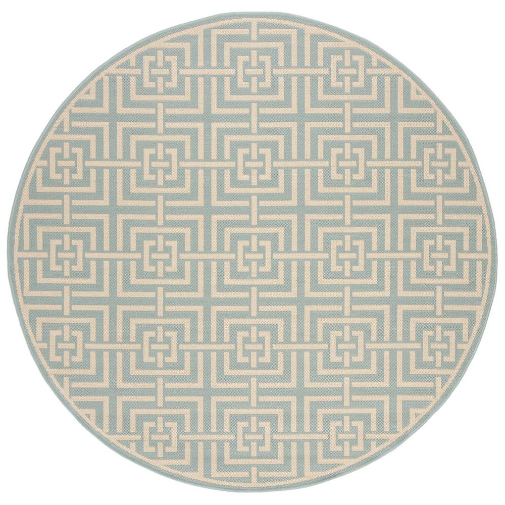 LINDEN 100, AQUA / CREAM, 6'-7" X 6'-7" Round, Area Rug, LND128K-6R. Picture 1