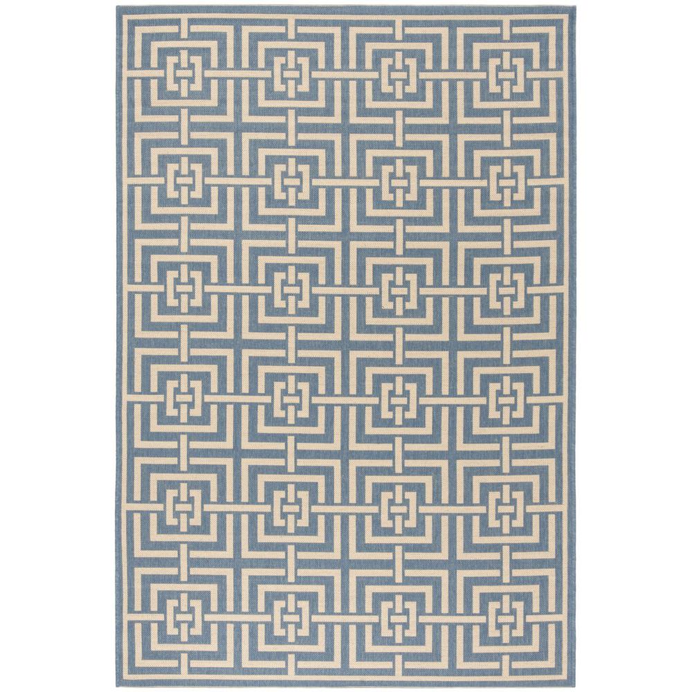 LINDEN 100, BLUE / CREME, 5'-1" X 7'-6", Area Rug, LND128M-5. Picture 1