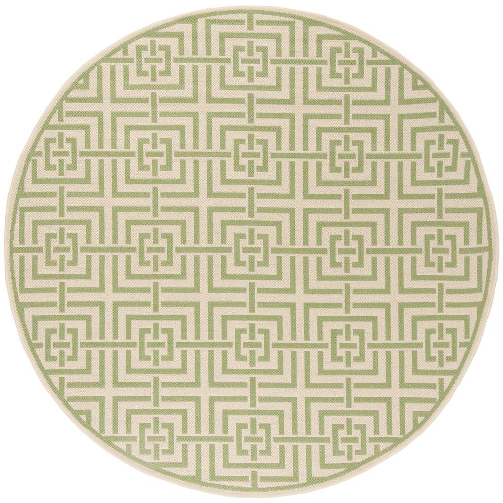LINDEN 100, CREAM / OLIVE, 6'-7" X 6'-7" Round, Area Rug, LND128V-6R. Picture 1