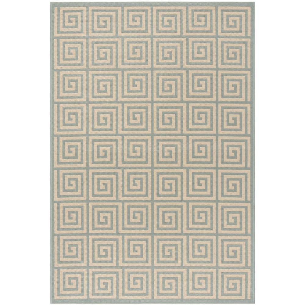 LINDEN 100, CREAM / AQUA, 5'-1" X 7'-6", Area Rug, LND129L-5. Picture 1