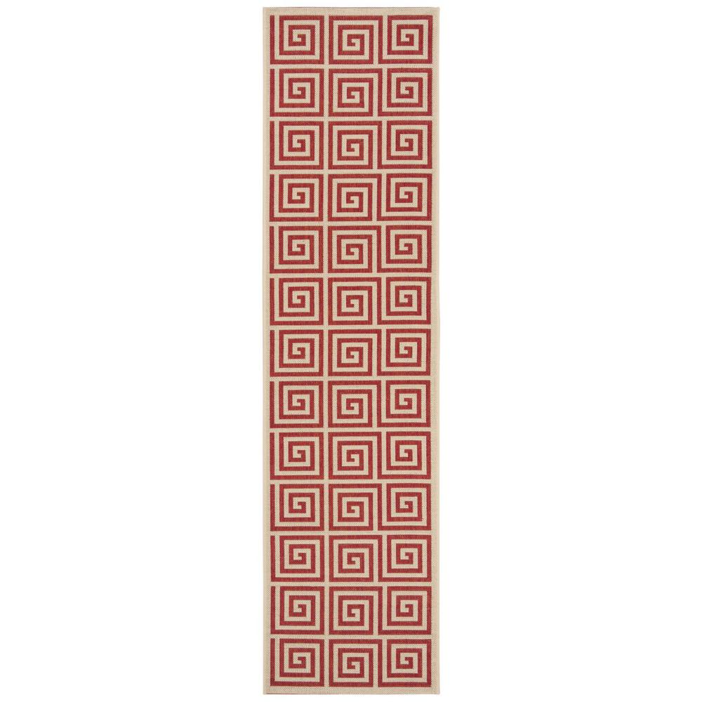 LINDEN 100, RED / CREME, 2' X 8', Area Rug, LND129Q-28. Picture 1